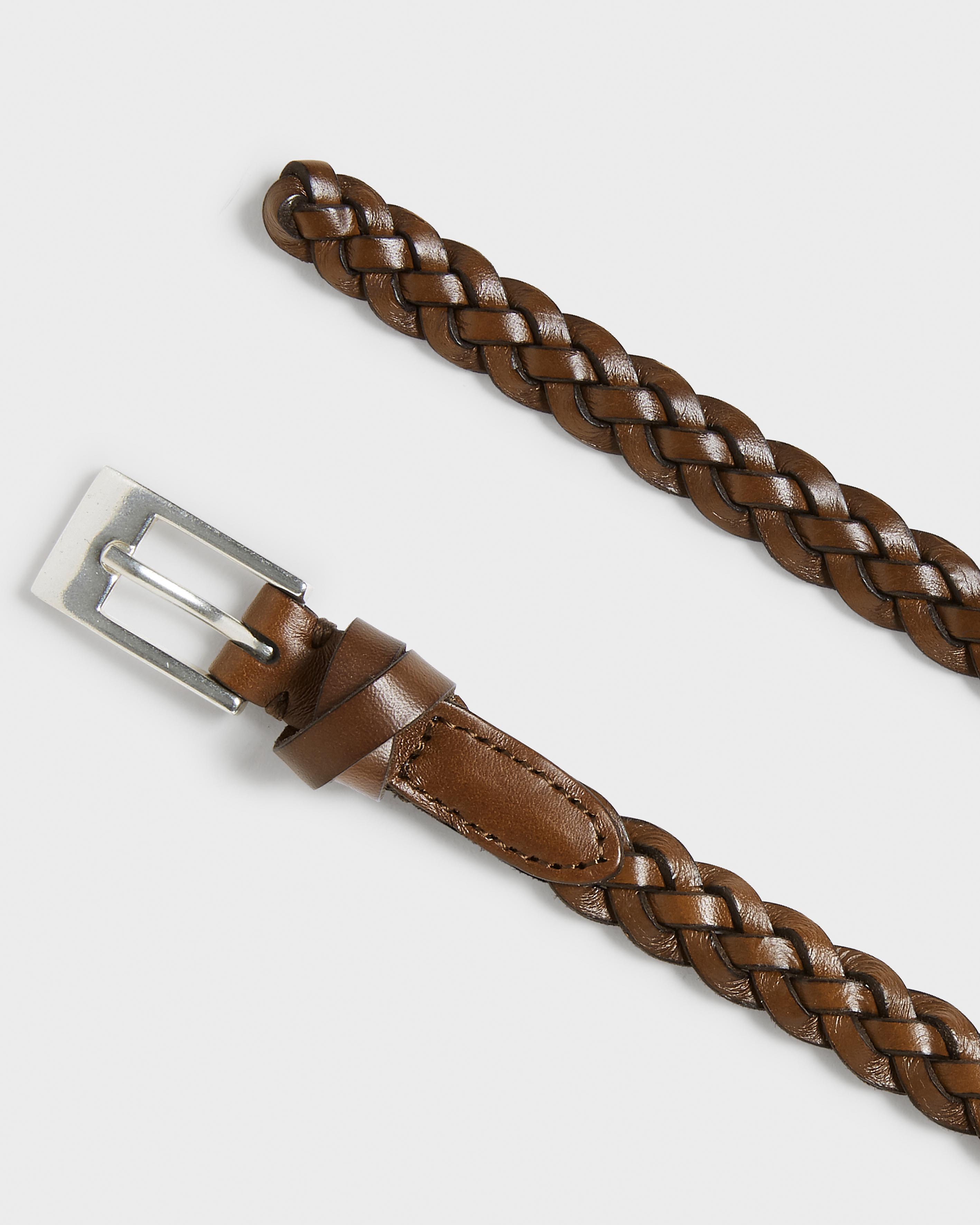 Braided leather belt for women at  - The Swedish