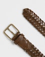 Skive braided leather belt Dark brown Saddler