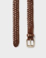 Grahn braided leather belt Dark brown Saddler