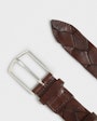 Alec braided leather belt Dark brown Saddler