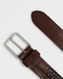 Oliver structured leather belt Dark brown Saddler