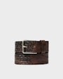 Oliver structured leather belt Dark brown Saddler