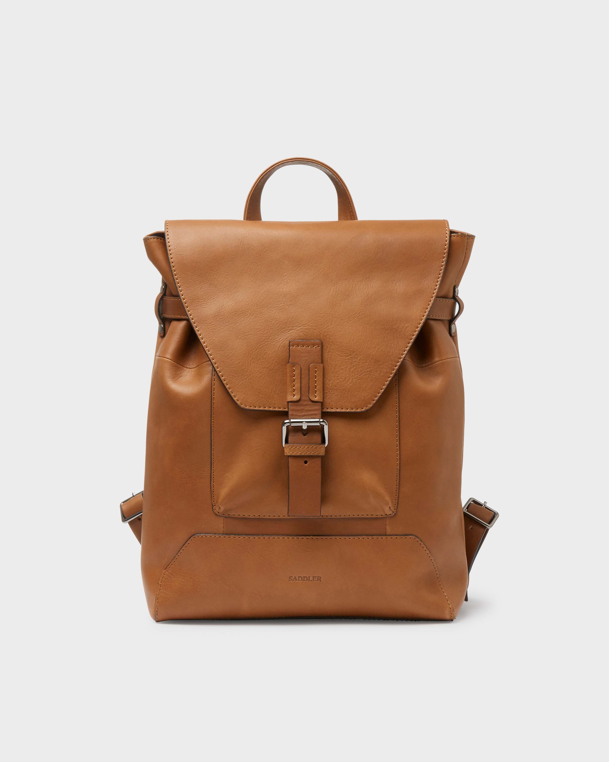 light brown backpack