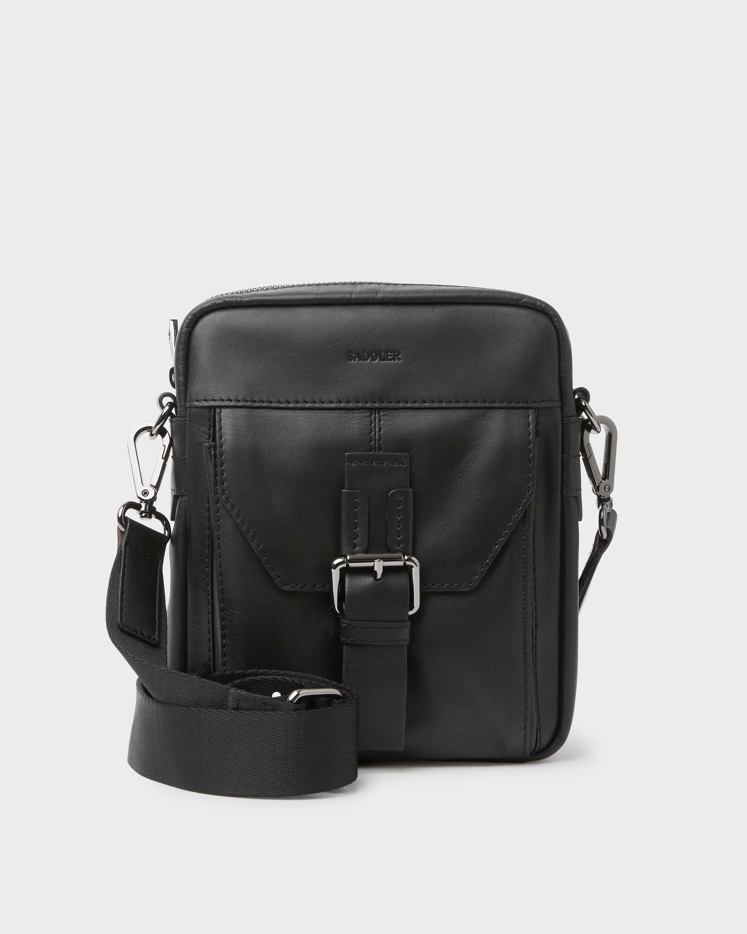 black leather coach messenger bag