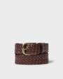 Styx braided leather belt Dark brown Saddler
