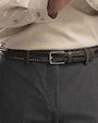 Joar braided leather belt Dark brown Saddler