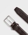 Mendoza structured leather belt Dark brown Saddler