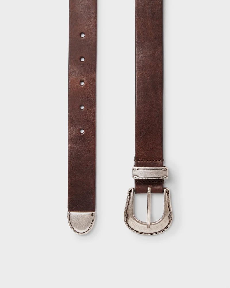 MUSTANG Men Leather Belt W115 D. Brown – Kürzbar